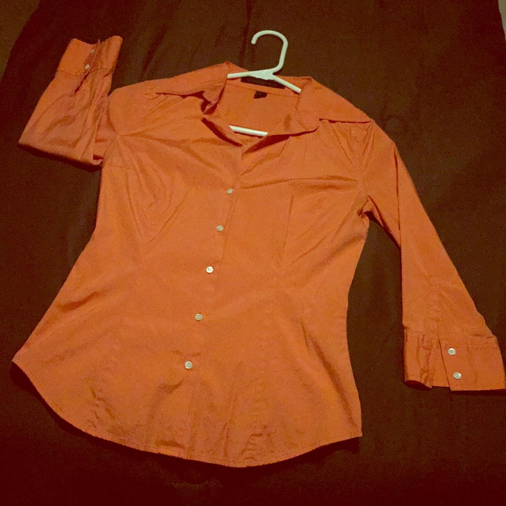 Tangerine orange xtra small 3/4 sleeve button